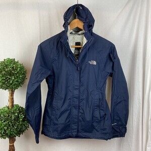 The North Face Blue Zip Up Hooded Long Sleeve Sporty Windbreaker Jacket XS